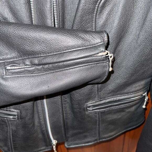 Black Performance Leather Jacket Sz Small Heavy Duty Protech Thinsulate Lining - Picture 5 of 11